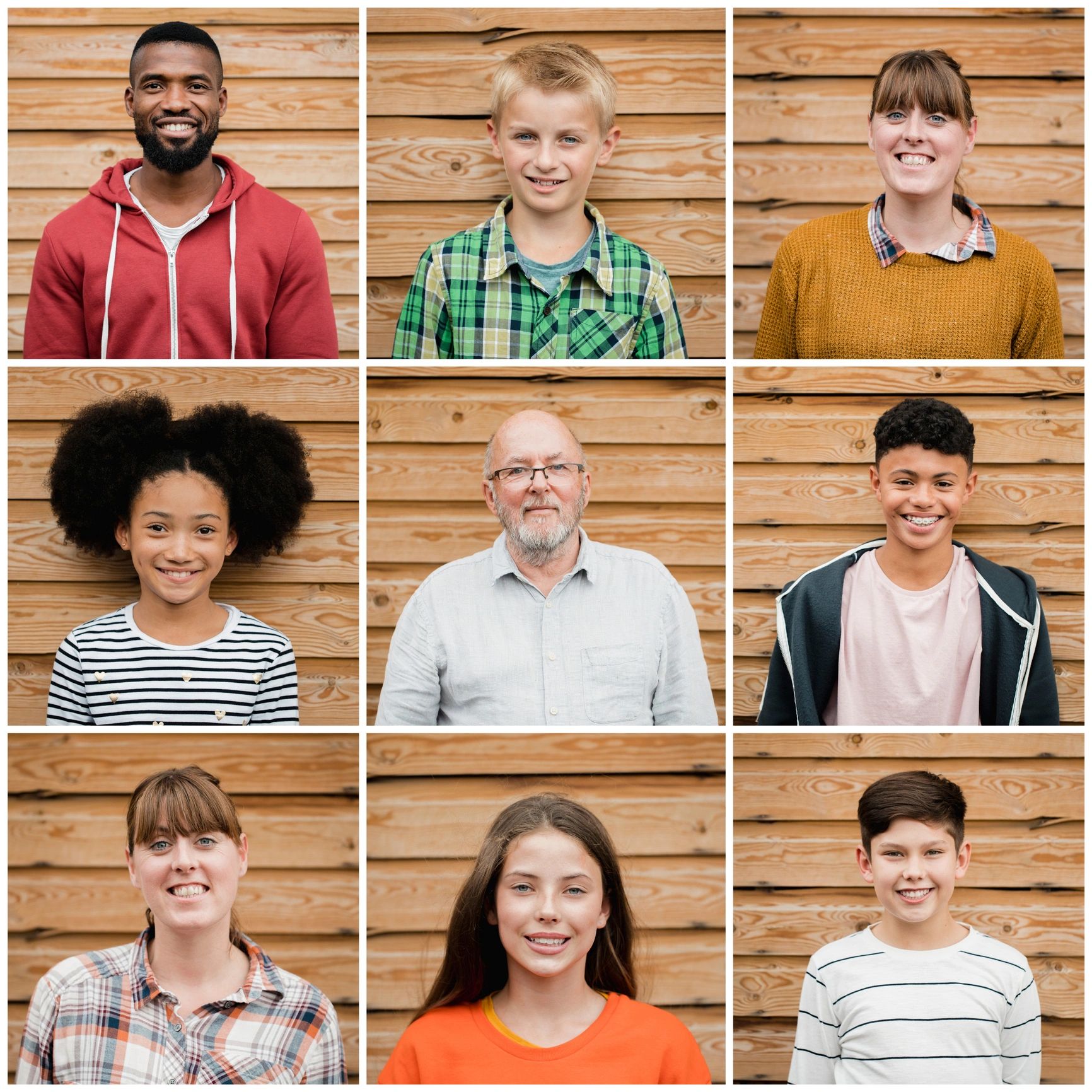 Portrait collage representing creative contributors