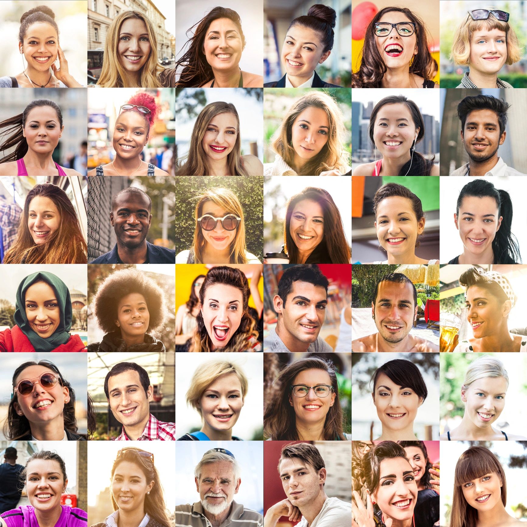 Portrait collage representing wellbeing guides