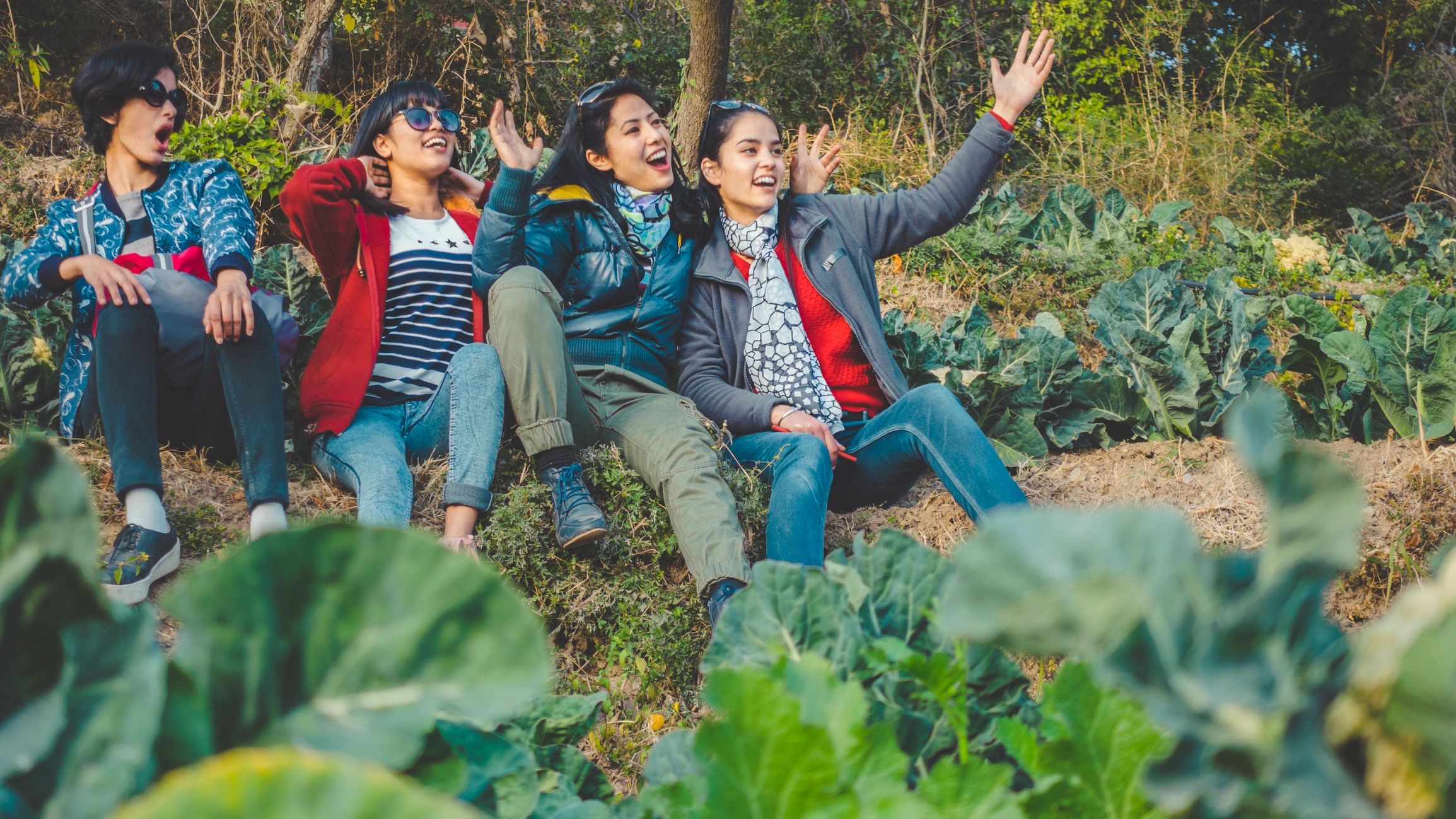 Group enjoying time together outdoors in a peaceful setting